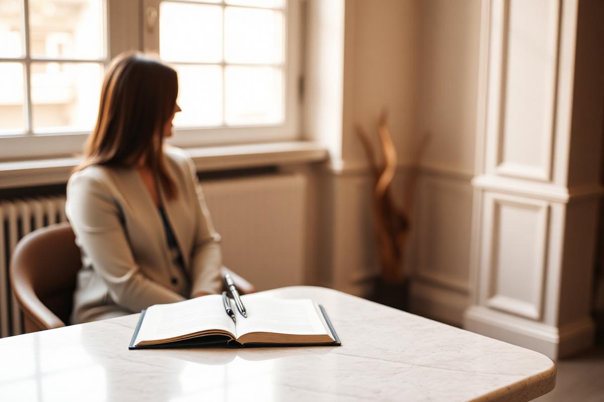 Consultation table with an open notebook during a private clinic conversation